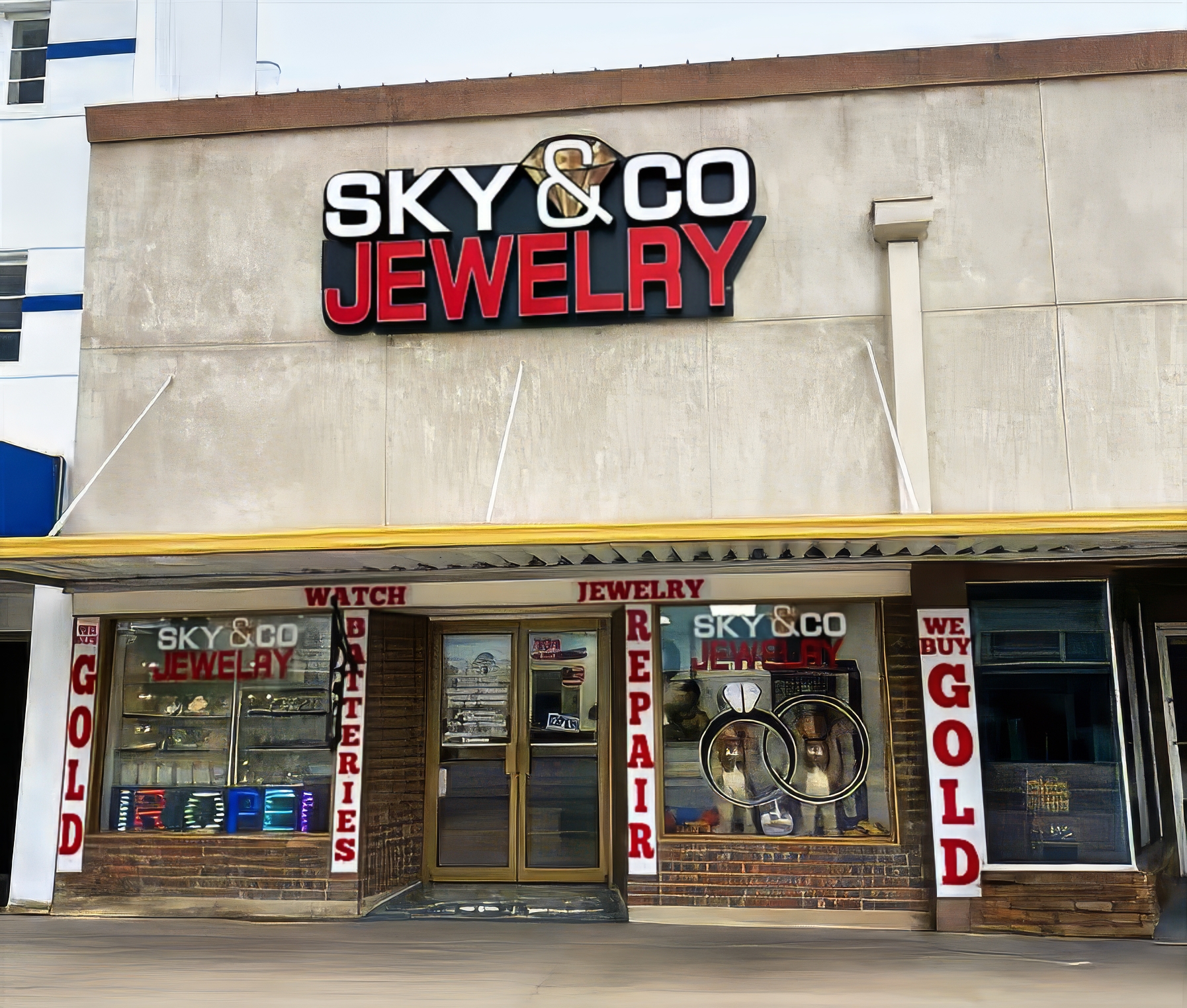 Storefront of Sky & Co Jewelry in Taylor, Texas
